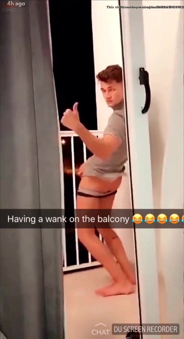 Drunk friend wanking on balcony - ThisVid.com