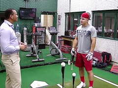 BASEBALL PLAYERS BULGE WHILE TALKING TO EACH OTHER