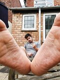 shrunken by Giant Boyfriend look at his HUGE feet