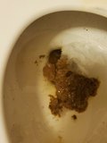 Very urgent morning poop as she sat on my lap on the toilet, some got on my dick lol.