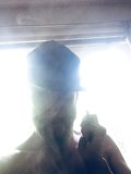 Oregonleatherboy Wearing Crushed Velvet Tracksuit Smoking Spliff