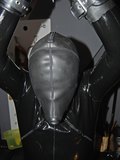 Locked in subsuit with rebreather hood locked over...