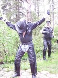 bull whipped by Master in the woods