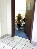 Cute girl hover peeing