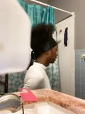 Cute teen black girl has to poop (laxative effect)