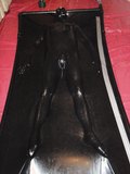 Slave in a rubber vacuumbed.