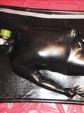 Slave in a rubber vacuumbed.