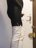 2017-03-04 Black Zentaï & White High Heels Boots