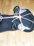 Bondage in a neoprene diver suit
