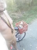 naked by bike on bike trail