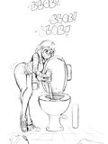 Best female toilet pee/poop desperation art