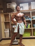 男のバスタオル 脱衣場 japan