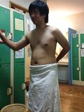 男のバスタオル 脱衣場 japan