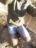 Wet and muddy jeans