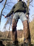 Wet and muddy jeans