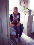 girl on toilet, peeing