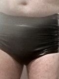 Wet diaper with butt plug latex pants and diaper prtotection latex pants over it.
Just to go out and drink a beer.