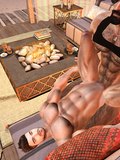 Fucking a muscle bottom guy (Second life)