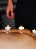 Hot wax on chest & stomach