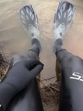i love my rubber black scuba fins size 14. I love seeing my toes stick out of the crack