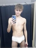 Twink boy loves wearing panties
