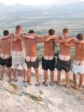Guys mooning and showing some buns