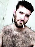 Hairy Men Smoking Cigarettes