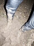 Mudding in rubber riding boots