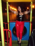 kinky latex whore in public playground