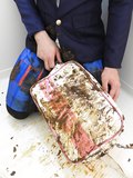Pooping with "Love live!" School uniform with bag