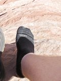 My sock and feet during and after a hiking trip