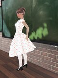 Cute vintage girl farts in school