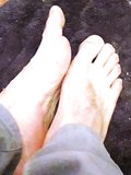 showing my feet and toes after taking off socks