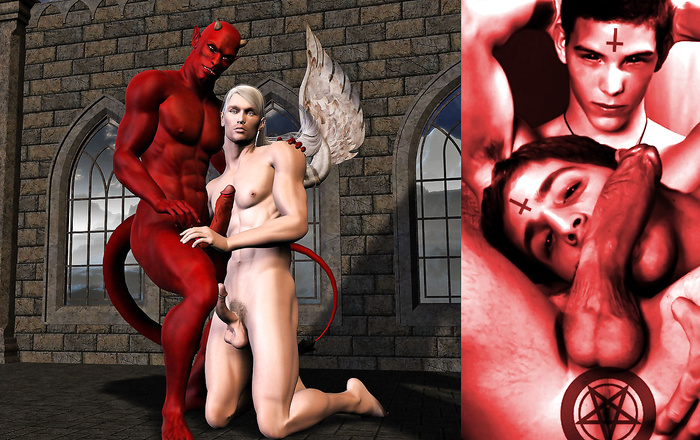 Satanic gay porn art. 