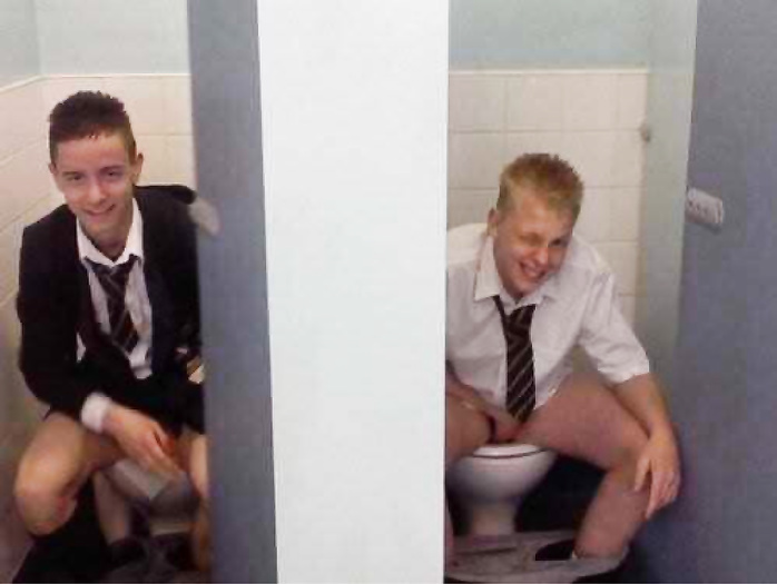 Men in suits on toilet (... and YouTube found)