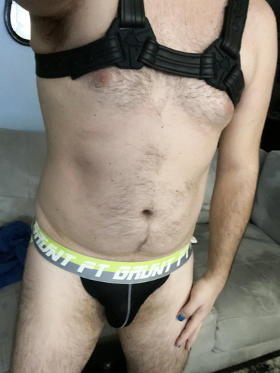 Harness and jock, boys standard outfit for gettin used by my man