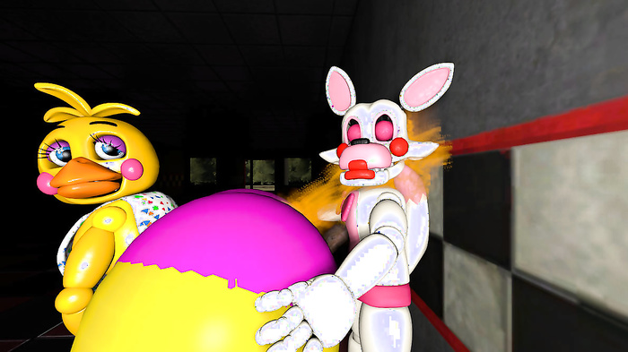 toy chica pooping on mangle