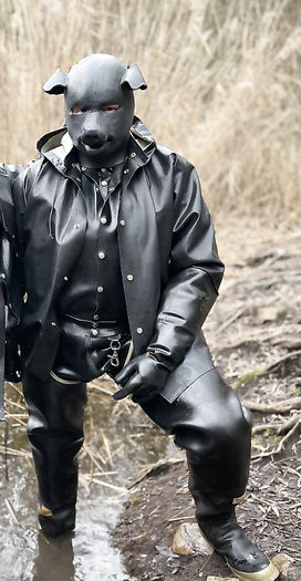 rubber pig in waders