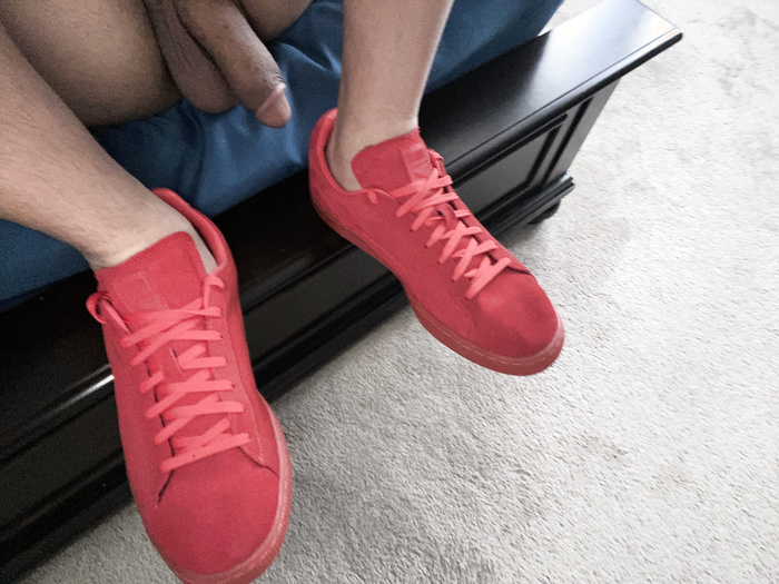 Red Leather Pumas