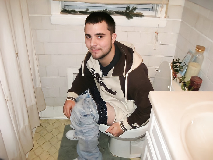 My boyfriend sitting on my toilet and more