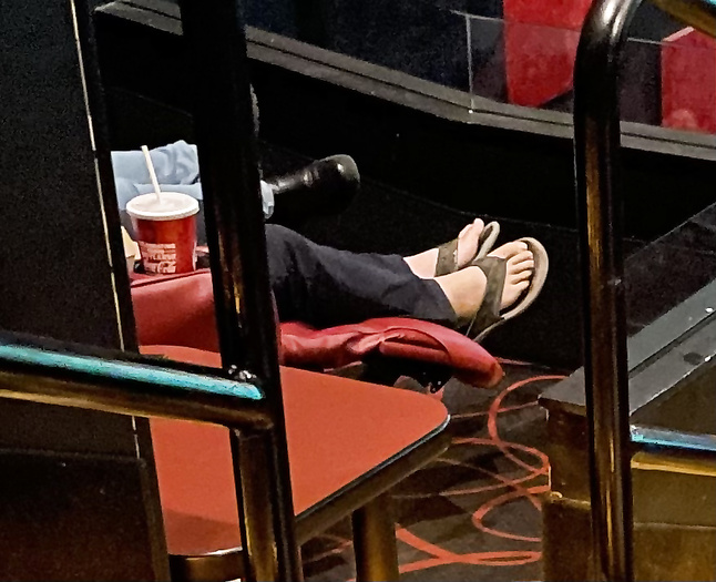 Stinky feet in movie theater!
