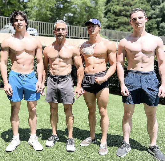 Ripped father and sons