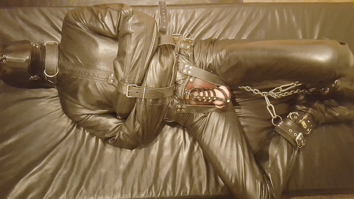 Me in leather and bondage