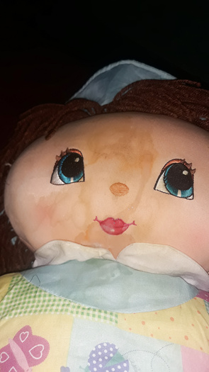 cumshot on my face on my doll Sweetie Mine