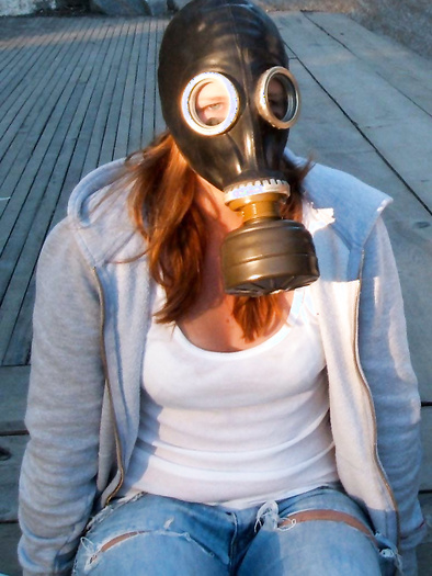 2 Girls in Gas Masks