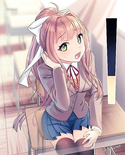 Monika peeing in classroom