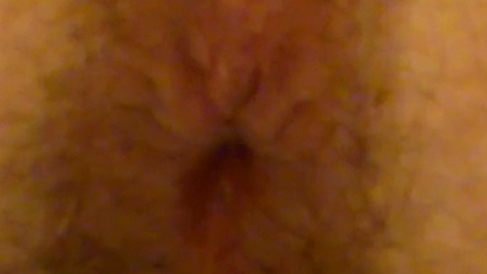 Another Huge Turd Strecthes Anus While Balls Dangle, CLOSEUP