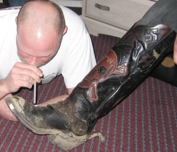 Sub Takes A Toak Off His  Alpha Dirty Cowboy Boot