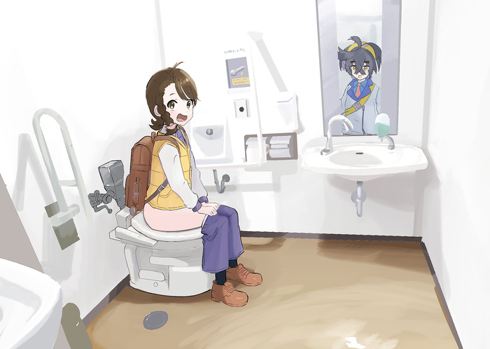 Anime Fanart girls on the toilet #1