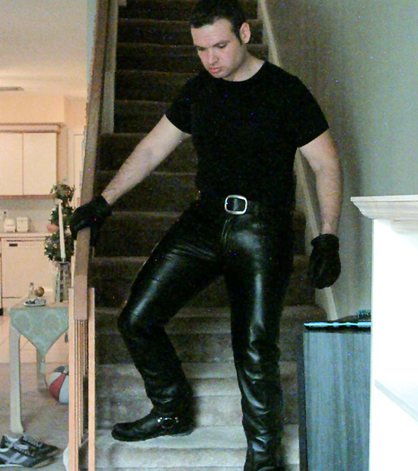 Me wearing leather
